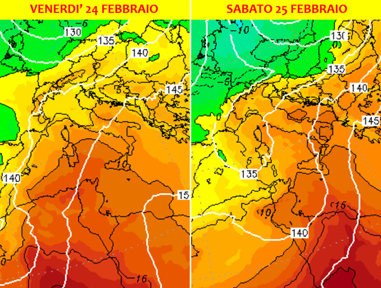 meteo italia 24 25 febbraio richiamo caldo