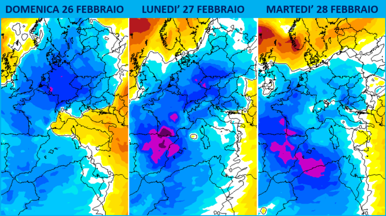 previsioni meteo freddo neve italia fine febbraio