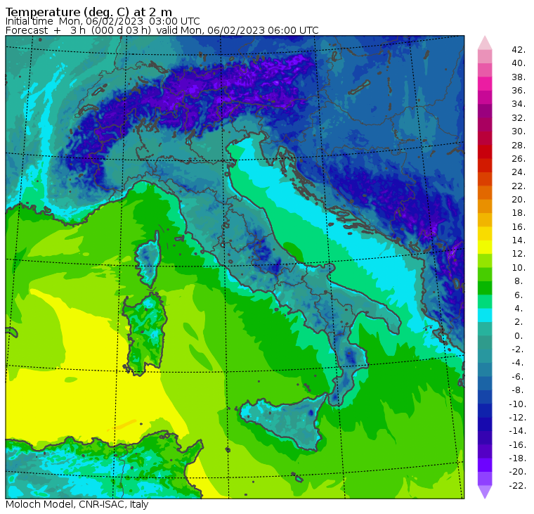 temperature minime italia oggi