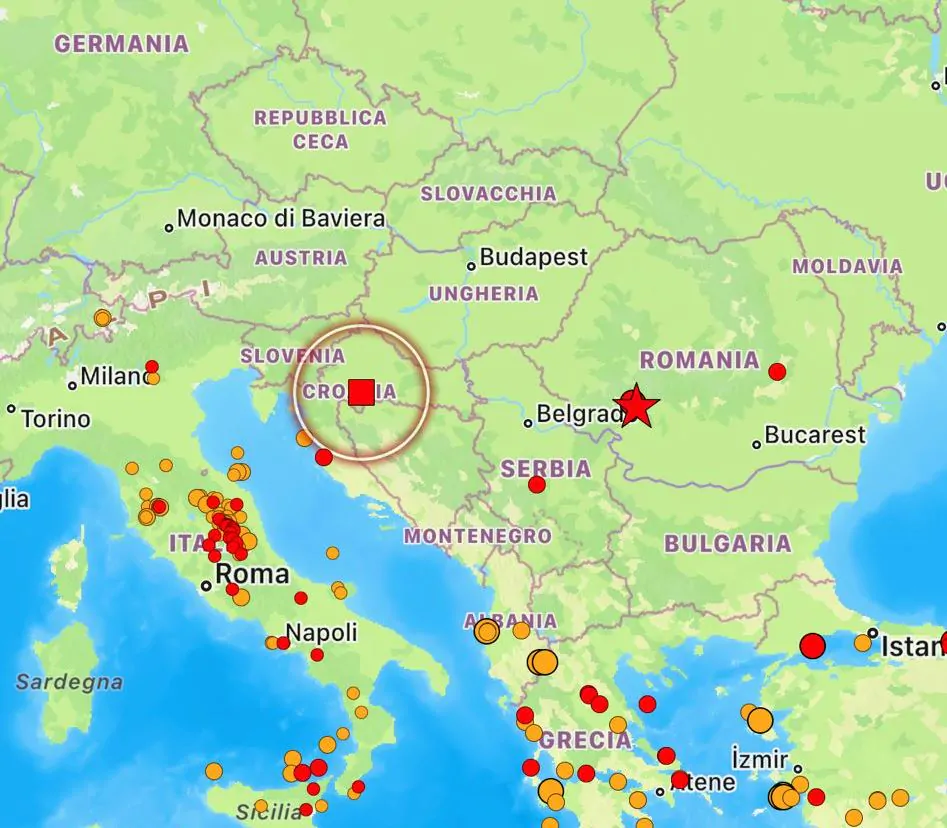 terremoto croazia oggi