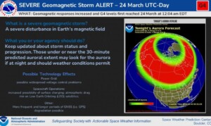 forte tempesta geomagnetica 24 marzo