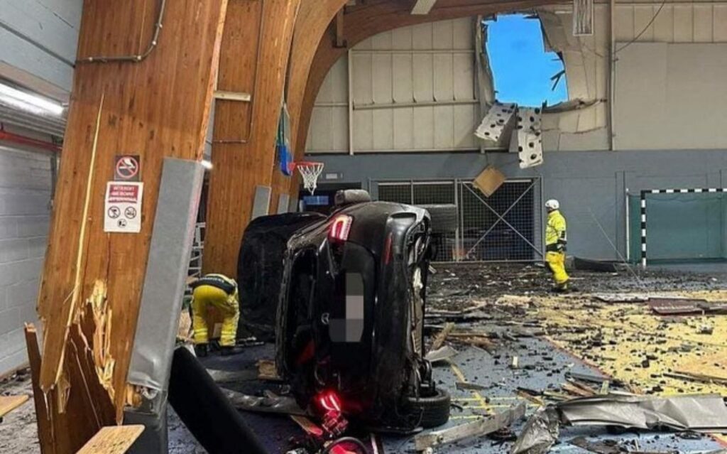 La macchina dopo l'incidente di Sofian Kyrine