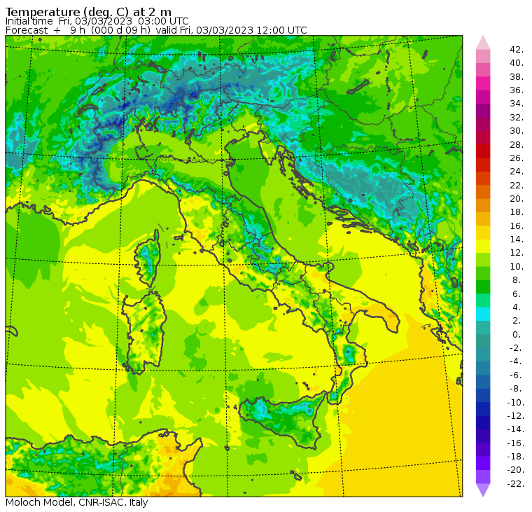 temperature massime 3 marzo