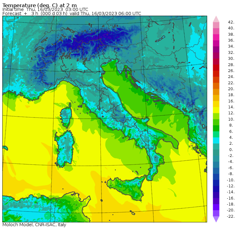 temperature minime oggi