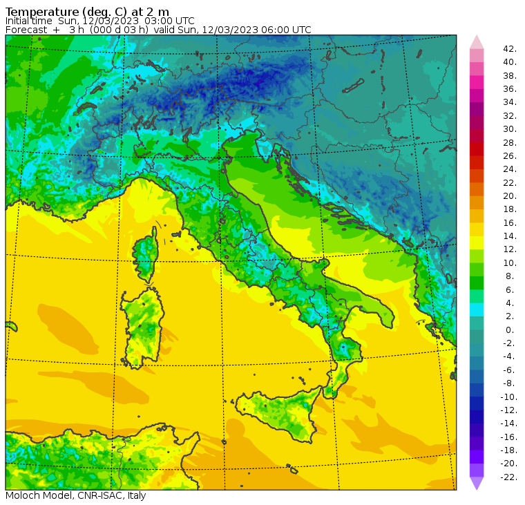 temperature minime oggi