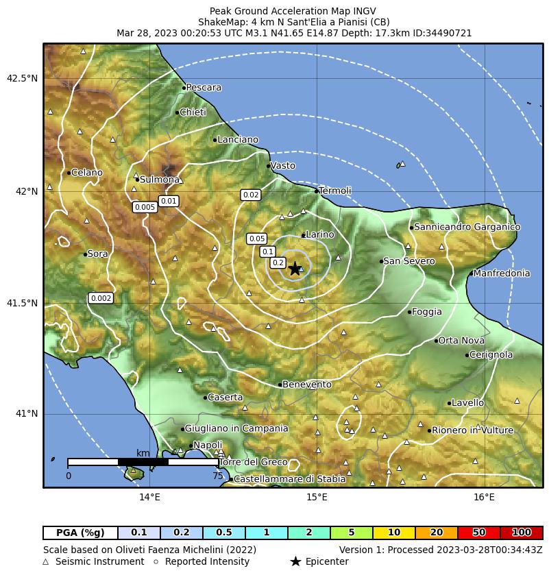 terremoto campobasso oggi Sant'Elia a Pianisi