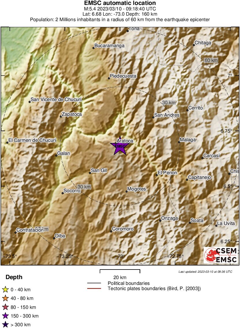 terremoto colombia oggi 10 marzo
