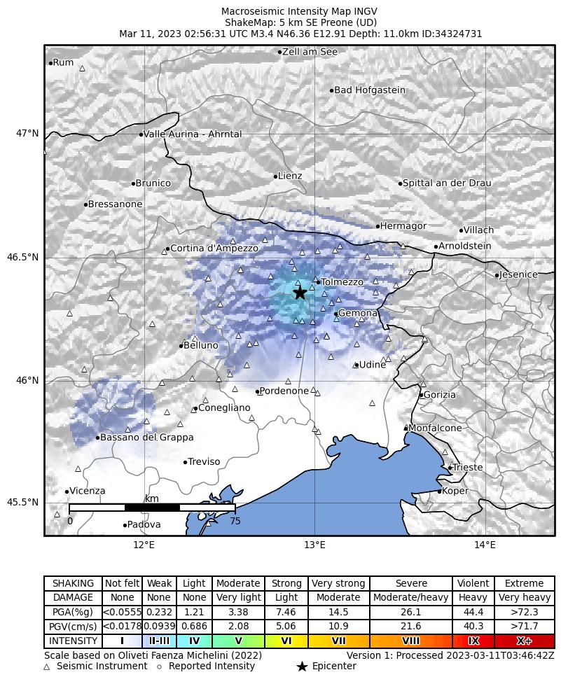 terremoto udine 11 marzo
