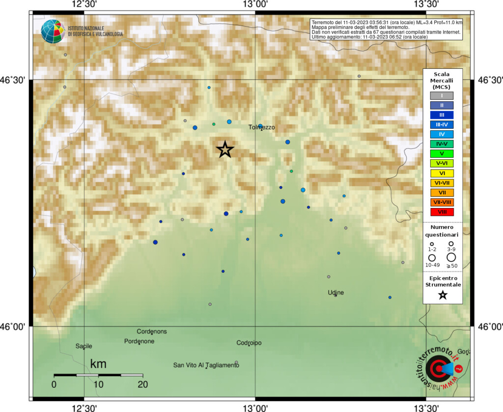 terremoto udine 11 marzo