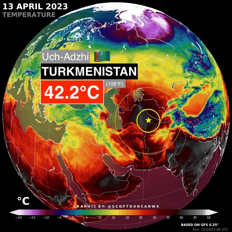 caldo turkmenistan 13 aprile 2023