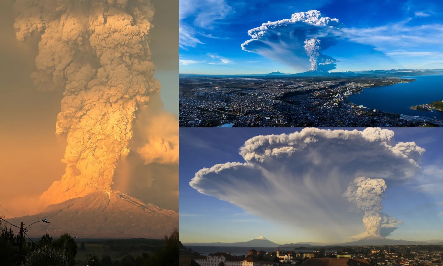 eruzione vulcanica del vulcano Calbuco