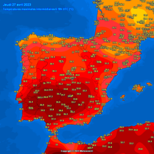 ondata di caldo spagna 27 aprile 2023