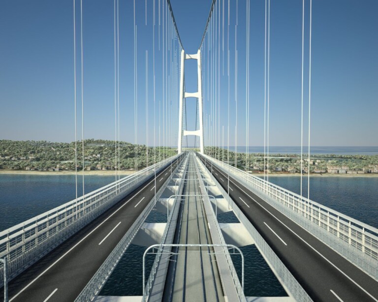 ponte sullo stretto rendering