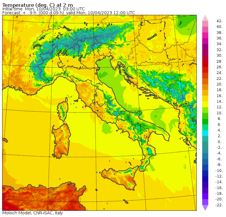 temperature massime 10 aprile