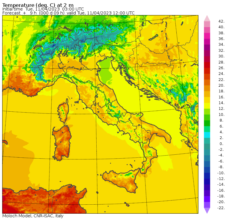 temperature massime 11 aprile