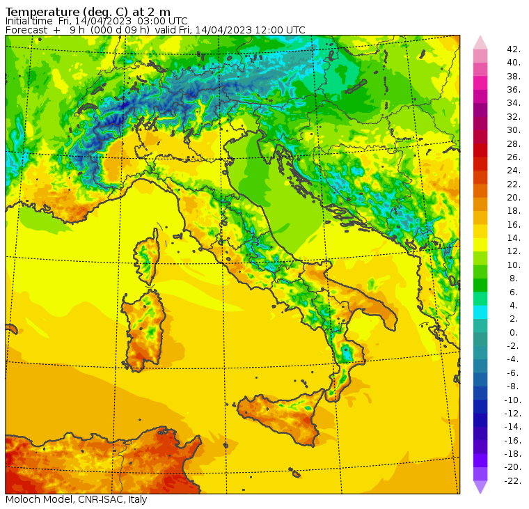 temperature massime 14 aprile
