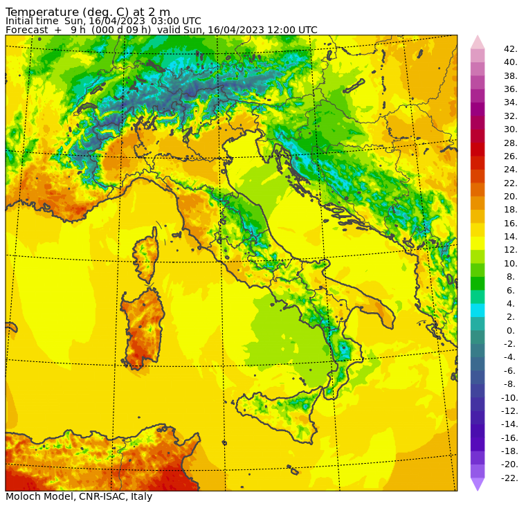 temperature massime 16 aprile