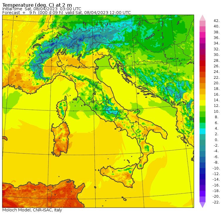 temperature massime 8 aprile