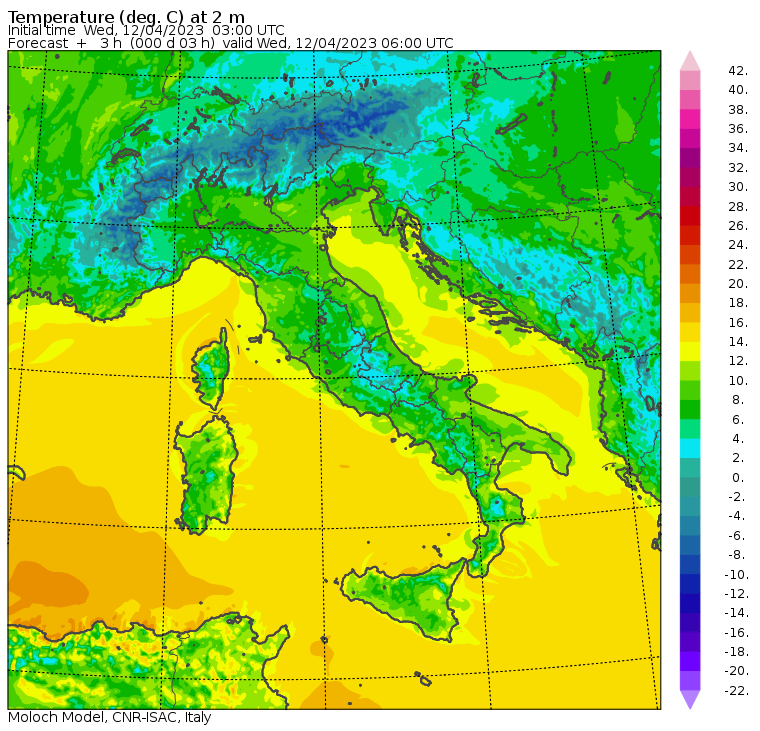 temperature minime oggi