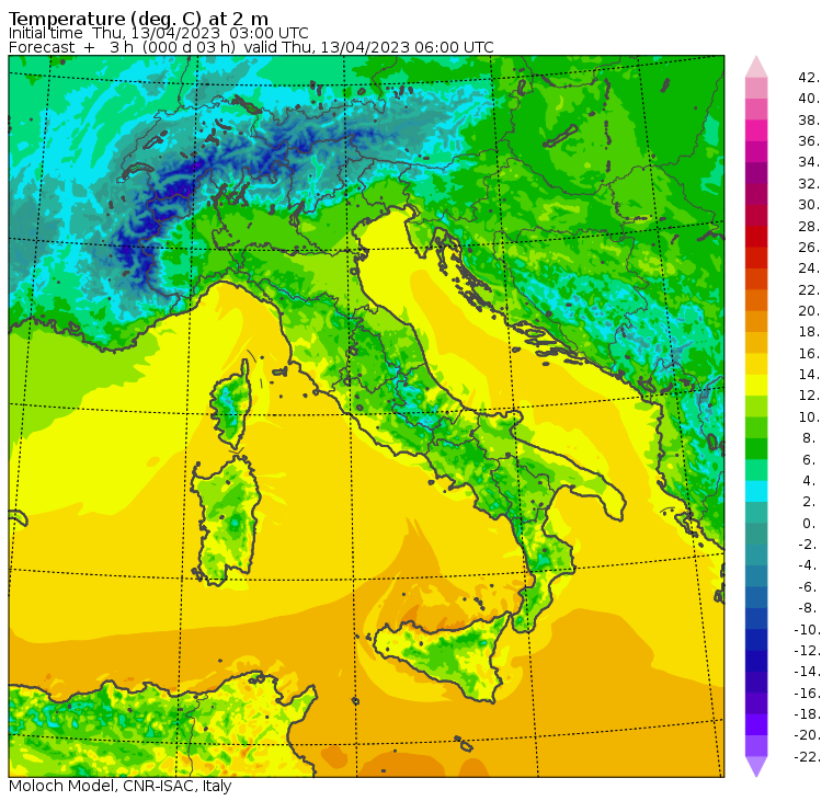 temperature minime oggi