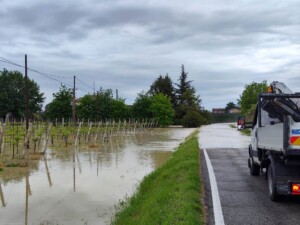 Tracimazione del fiume Lamone, zona Boncellino (Ravenna)