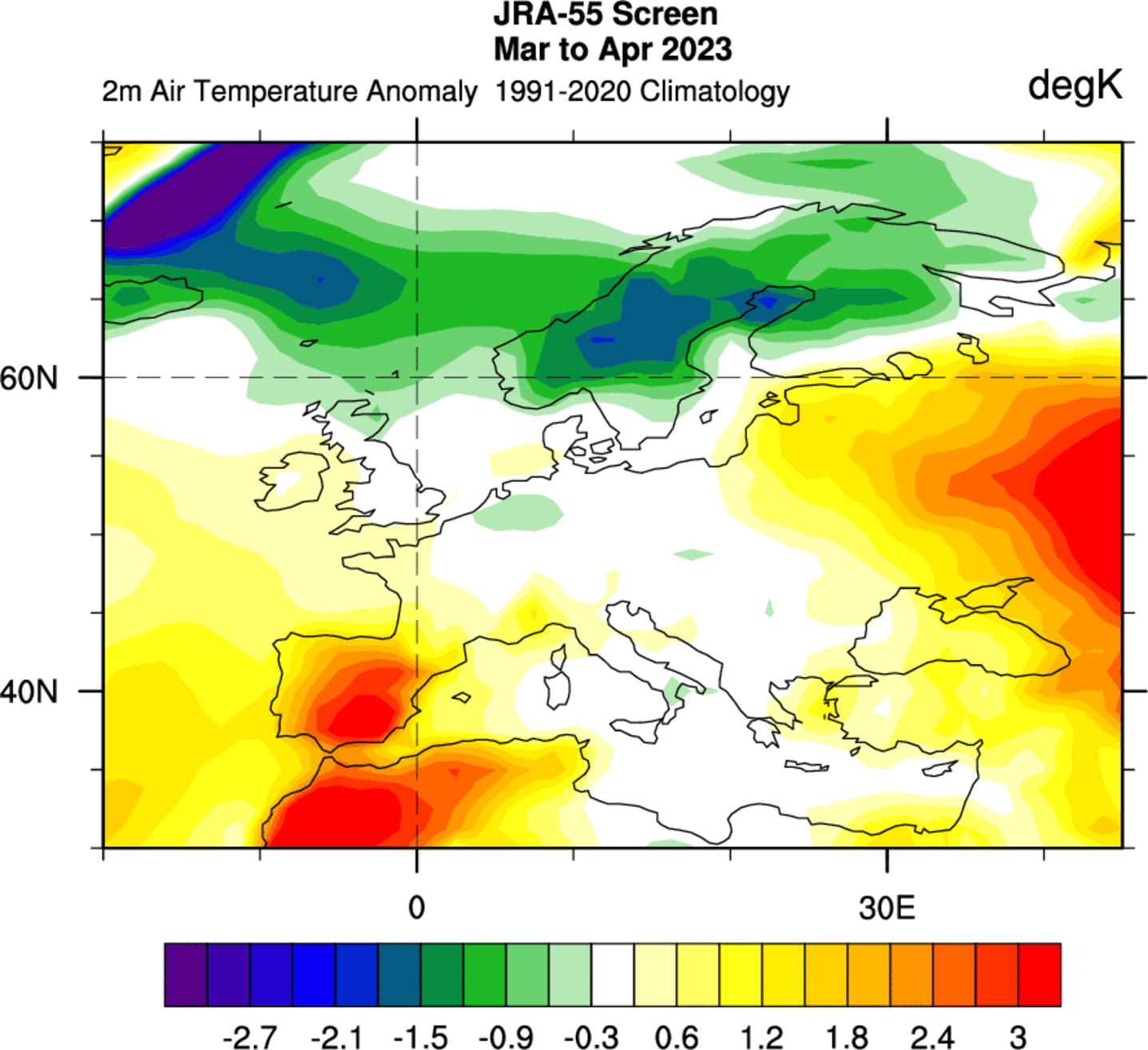 anomalia temperatura europa marzo-aprile 2023