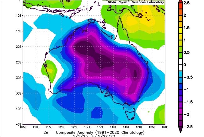 anomalia temperature massio 2023 australia