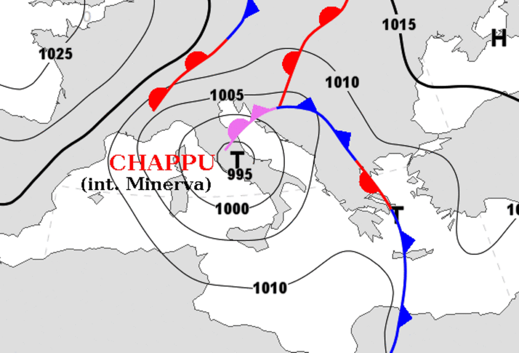 ciclone afro mediterraneo minerva
