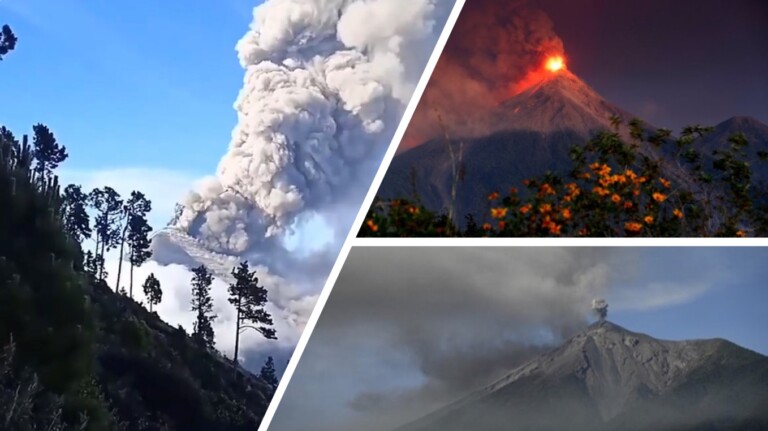 eruzione vulcan de fuego guatemala