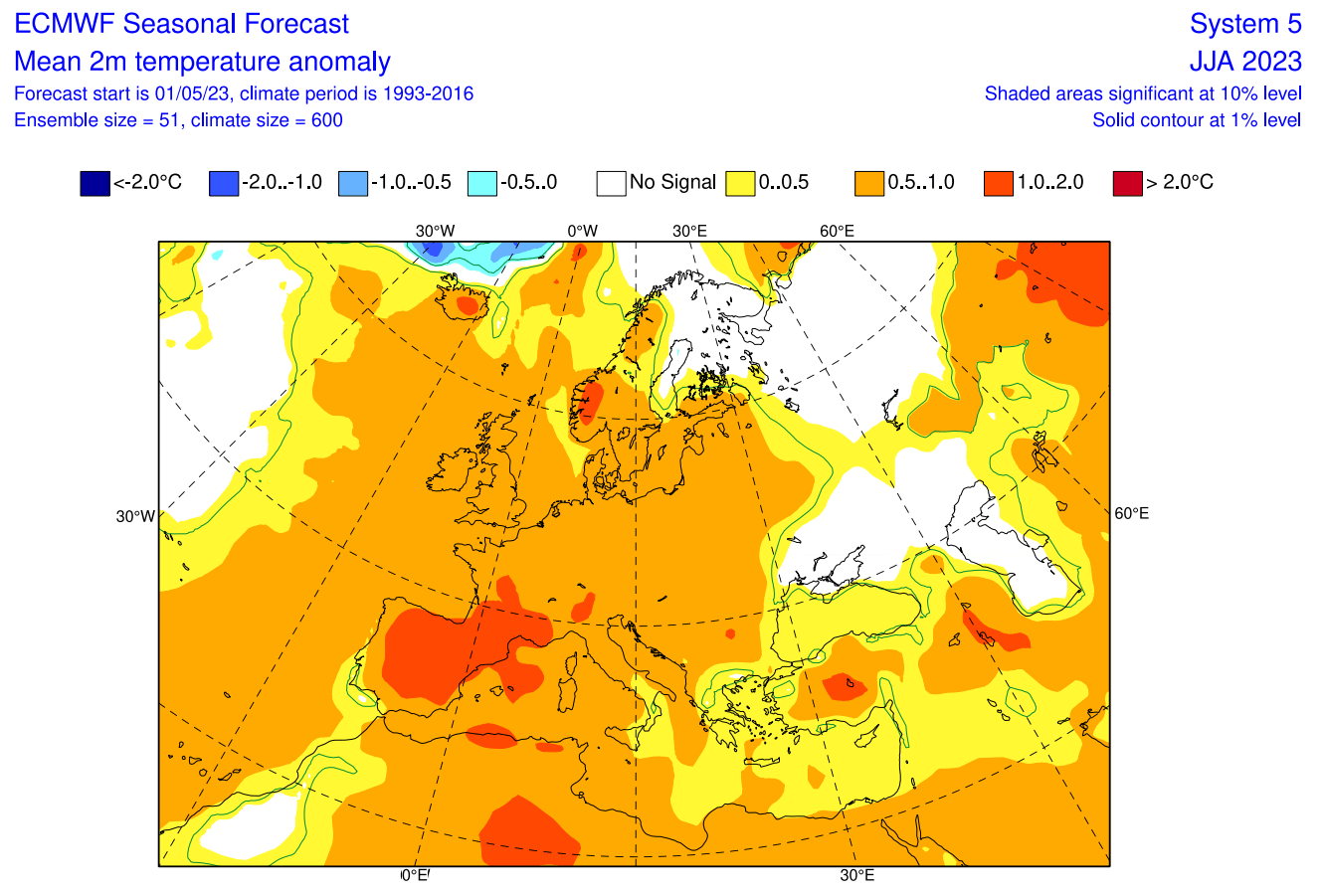 previsioni meteo estate 2023 europa ECMWF