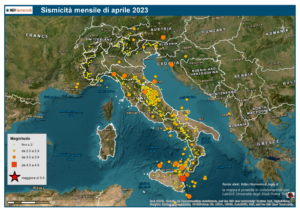 sismicità aprile 2023 ingv terremoti
