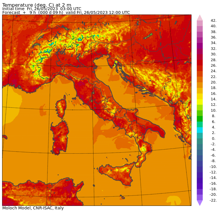 temperature massime 27 maggio