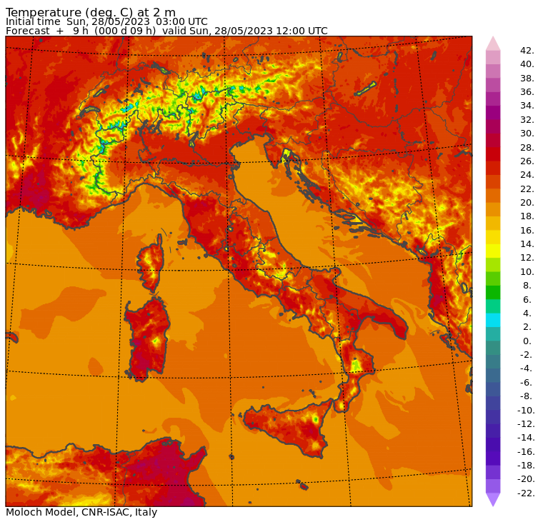 temperature massime 28 maggio