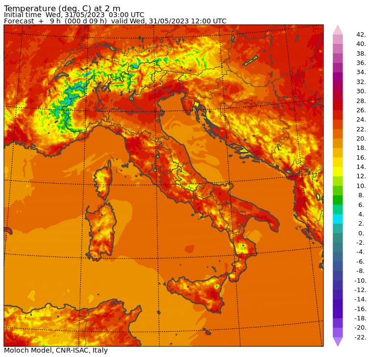 temperature massime 31 maggio