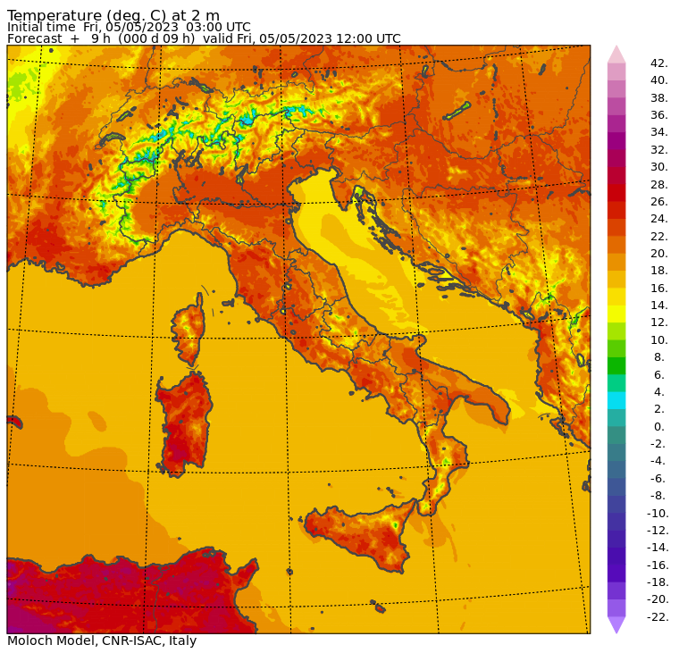 temperature massime 5 maggio