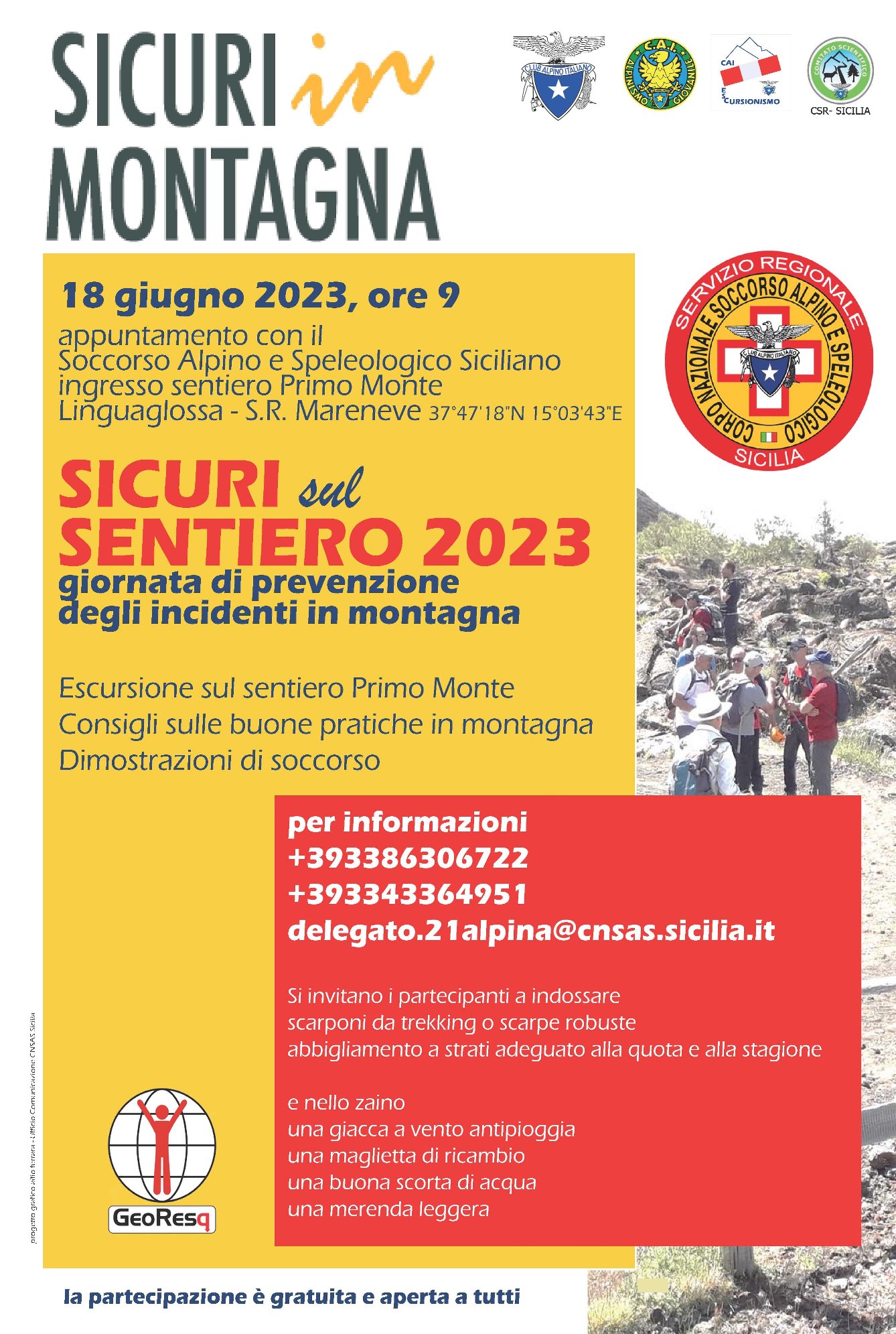 SICURI SUL SENTIERO 2023 SICILIA