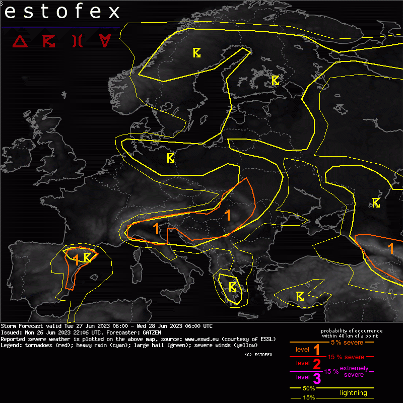 allerta meteo estofex nord italia 27 giugno (2)