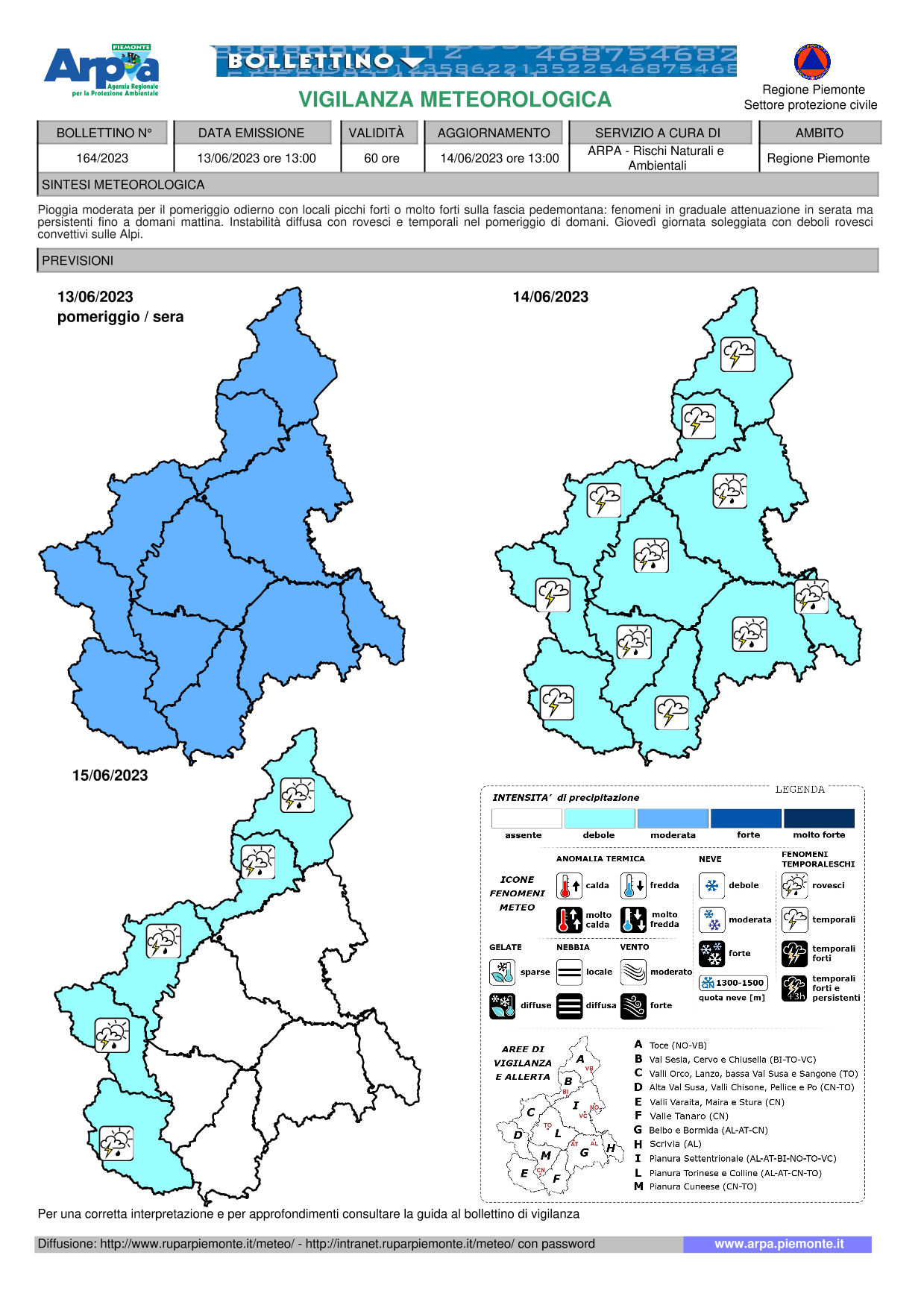 allerta meteo piemonte 14 giugno