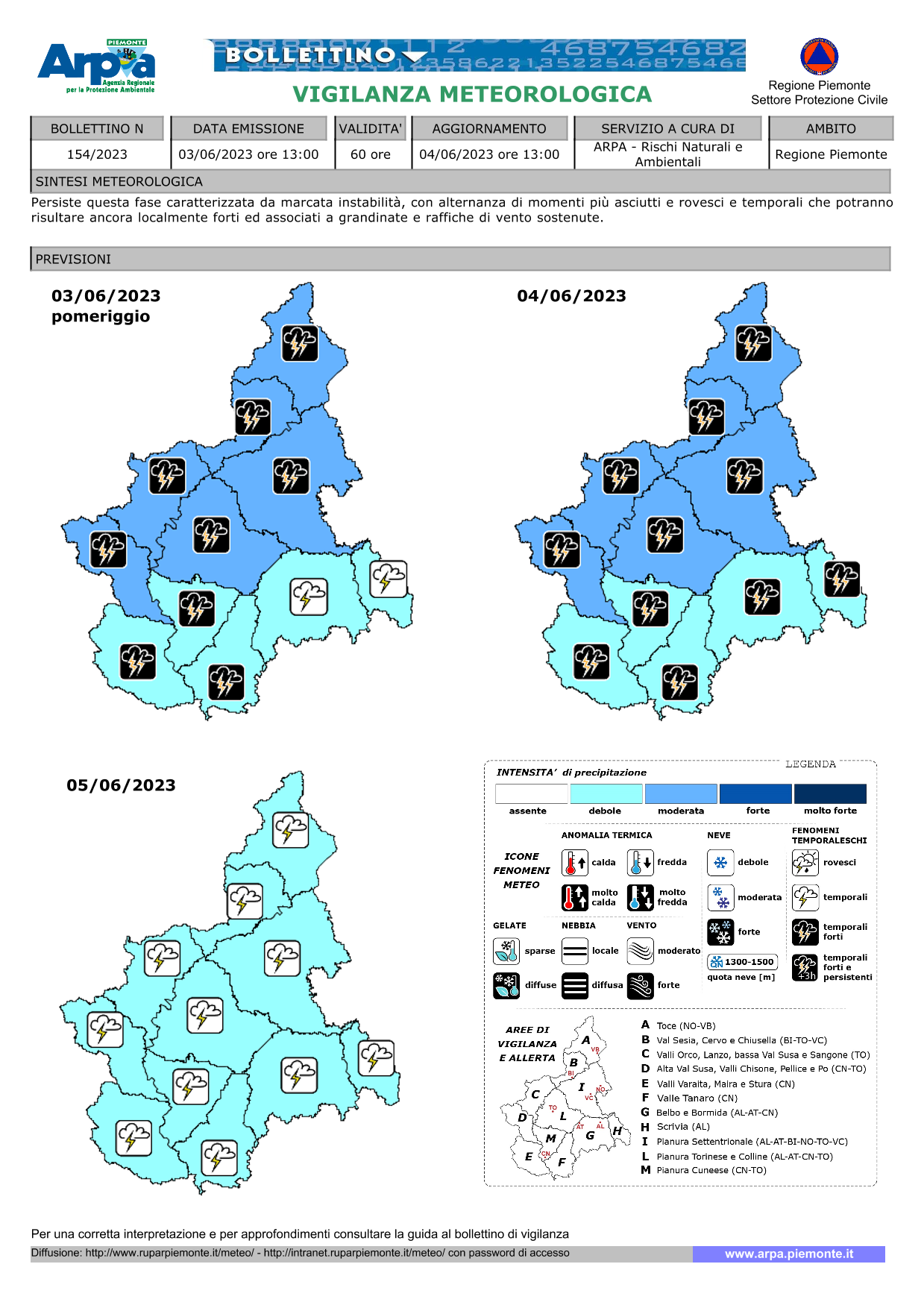 allerta meteo piemonte 3 giugno