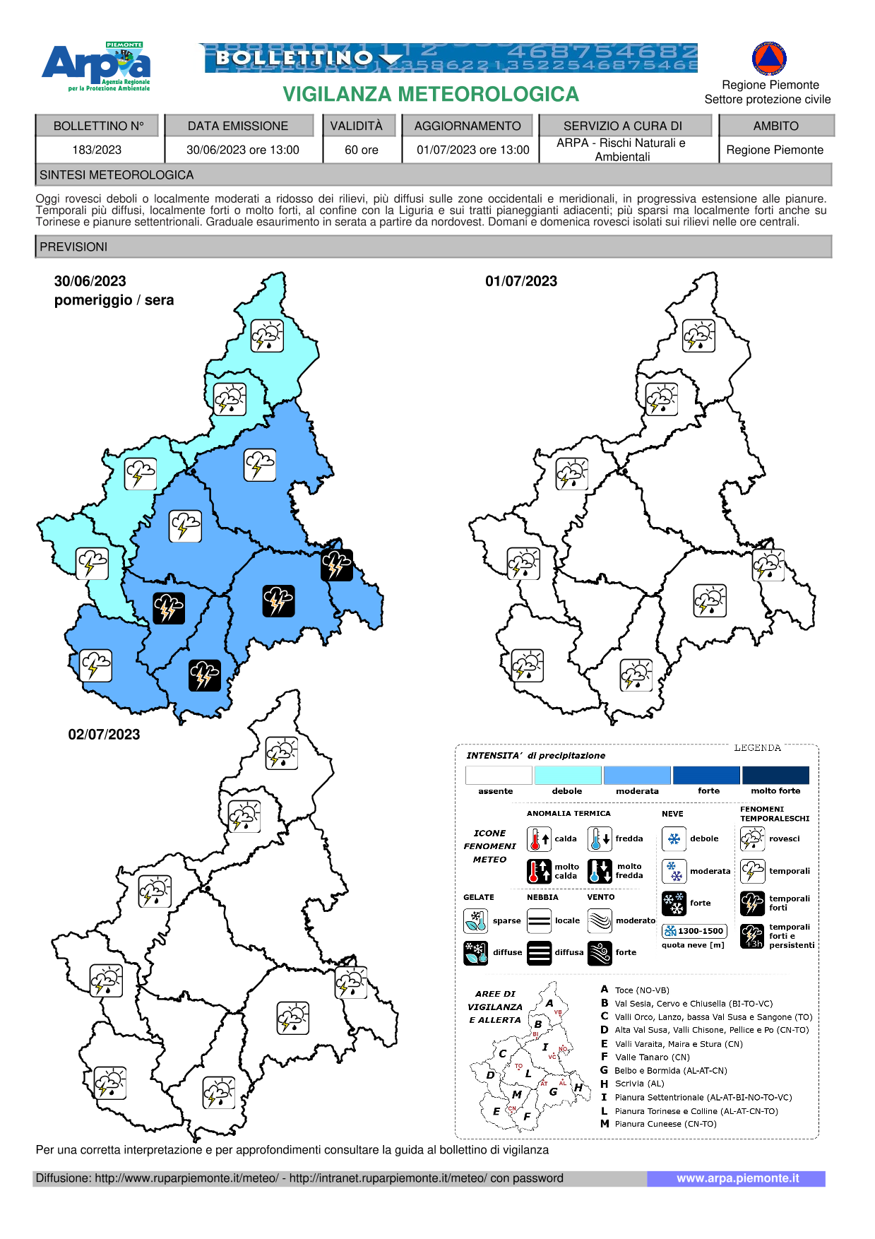 allerta meteo piemonte 30 giugno