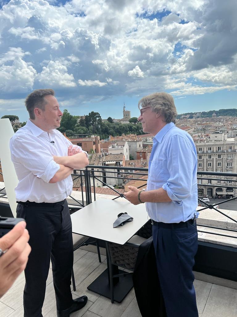Nicola Porro intervista Elon Musk a Roma