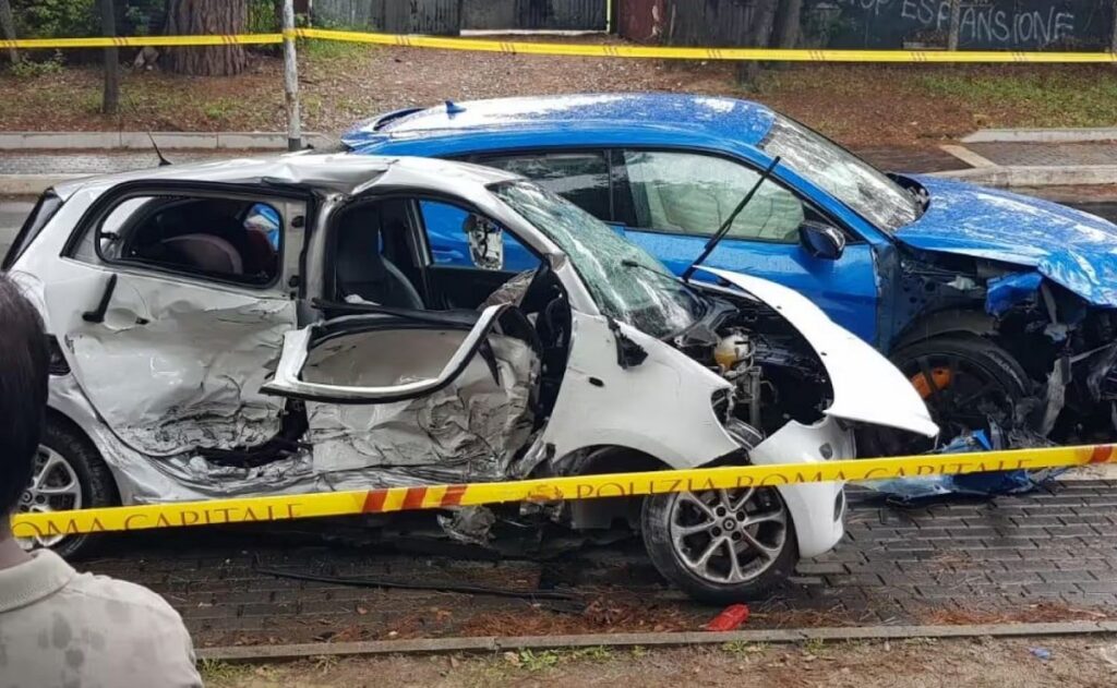 incidente stradale a Roma causato da una challenge in Rete