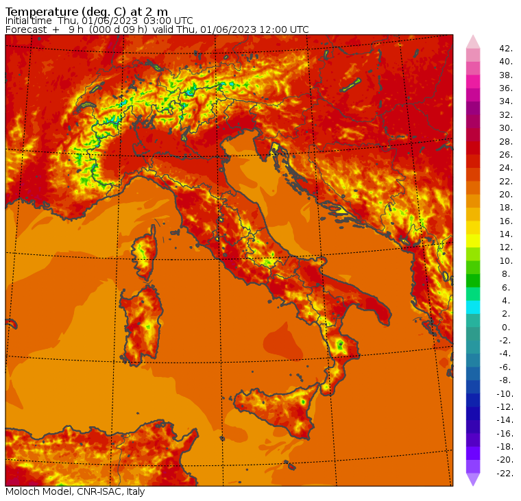 temperature massime 1 giugno