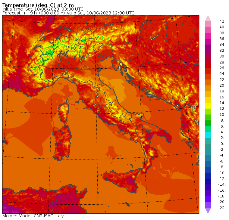 temperature massime 10 giugno