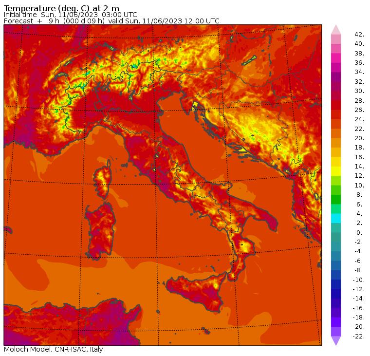 temperature massime 11 giugno