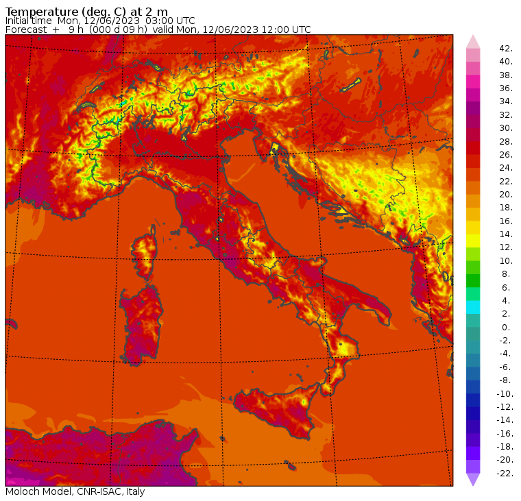 temperature massime 12 giugno