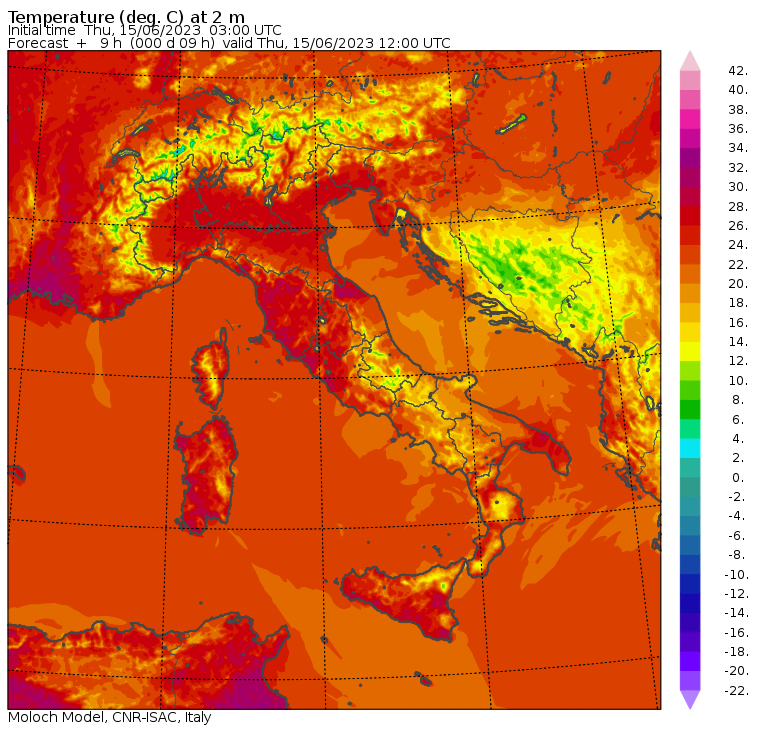 temperature massime 15 giugno