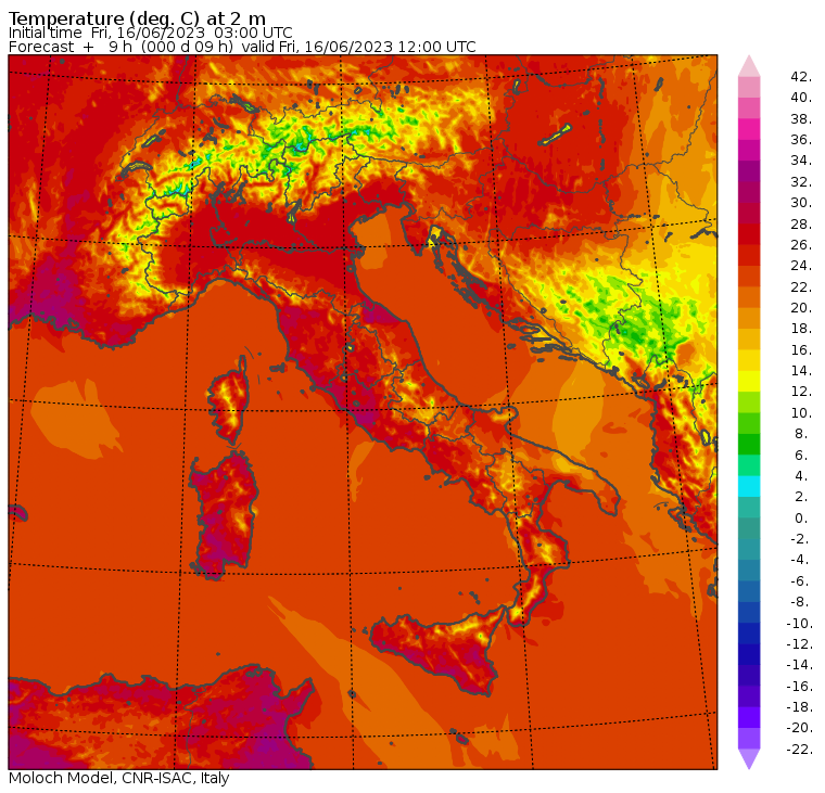 temperature massime 16 giugno