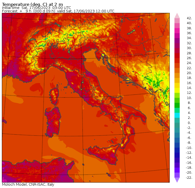 temperature massime 17 giugno