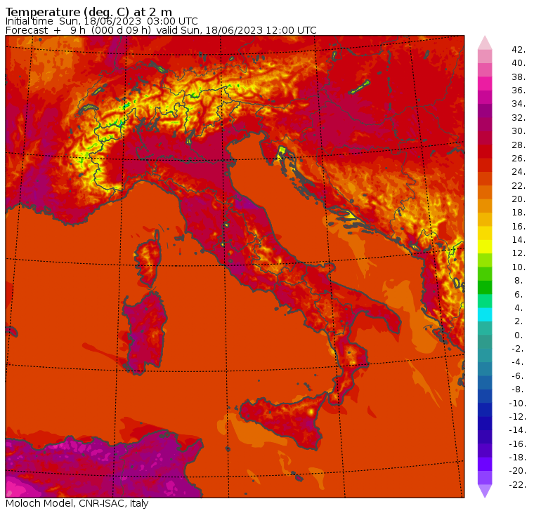 temperature massime 18 giugno